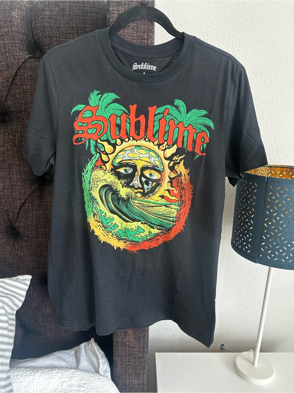 Old Navy Black Sublime Graphic Tee with Red, Green and Yellow Print